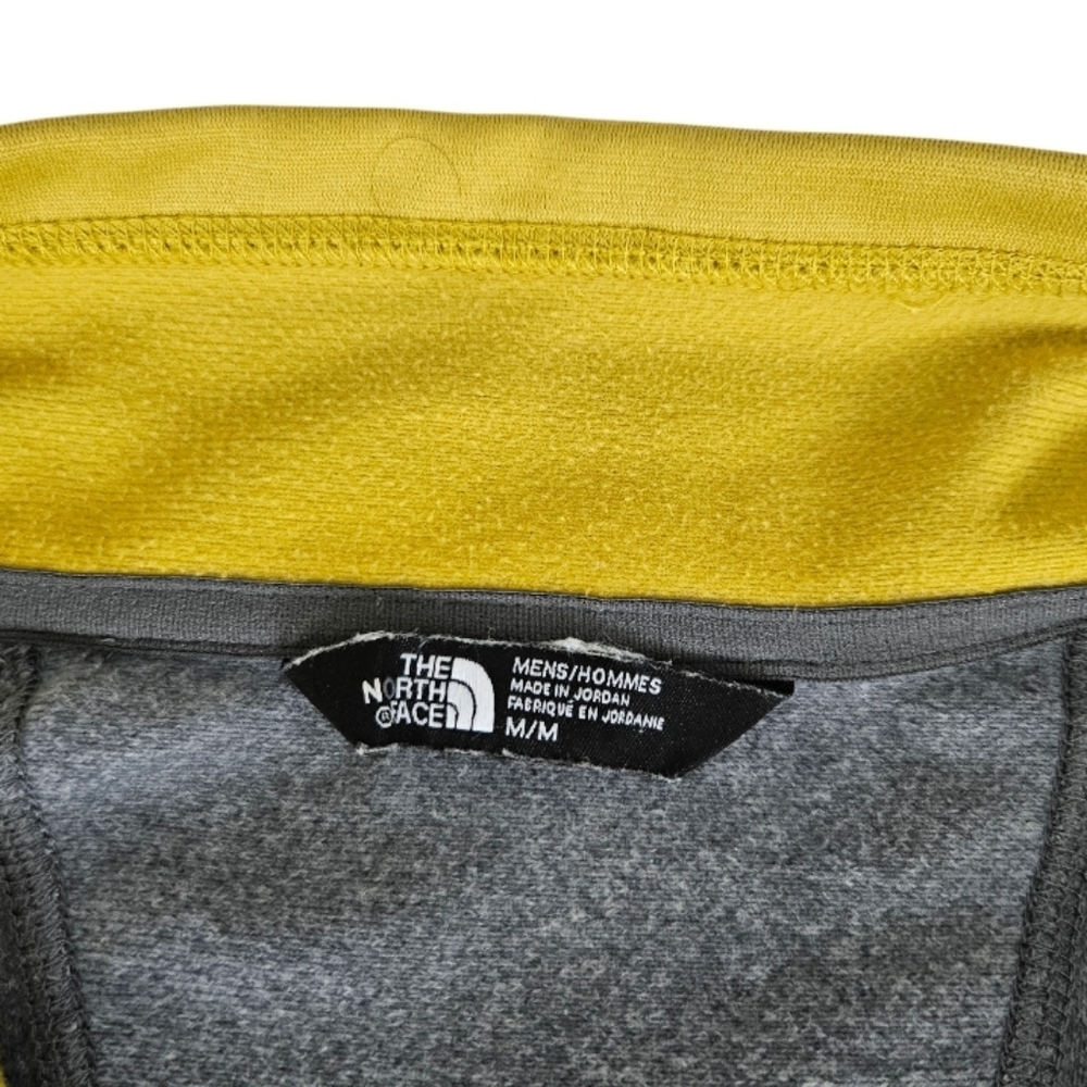 The North Face Men's Pullover Haft Zip Two Tone Mustard Yellow & Gray - Picture 3 of 8